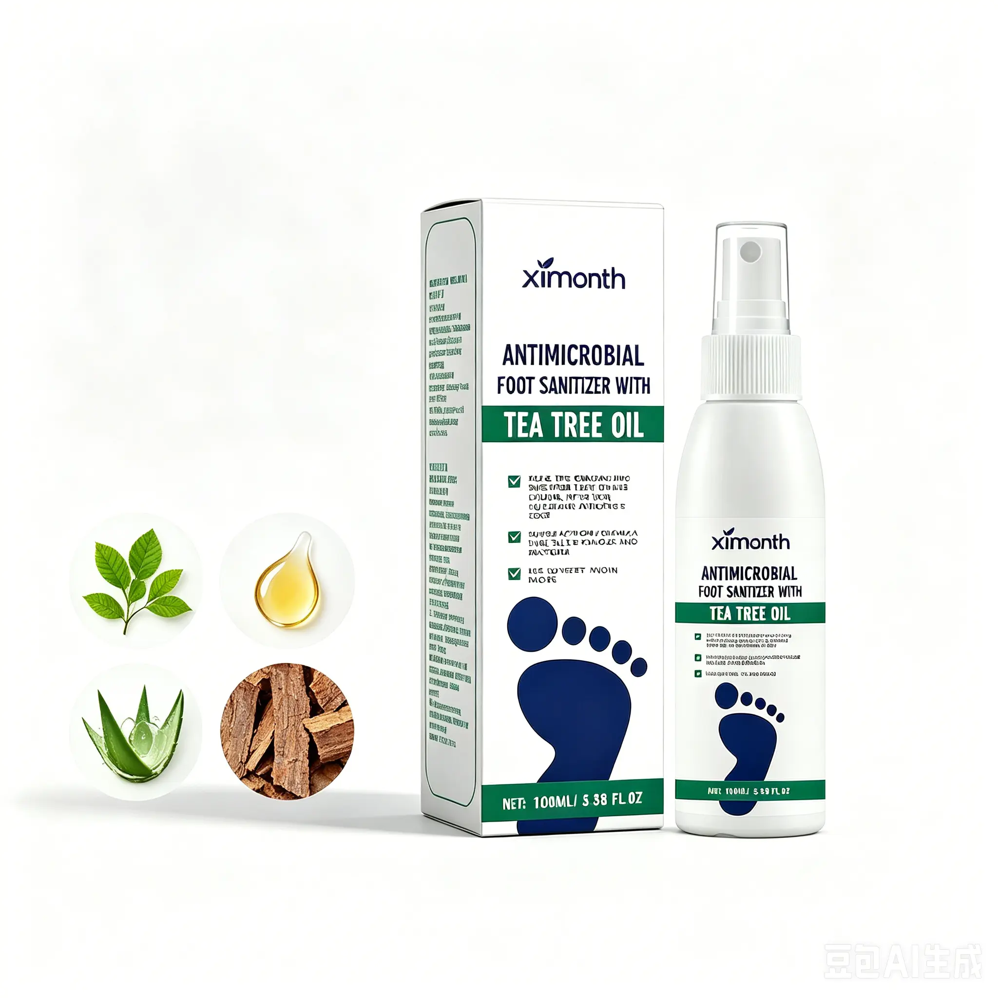 Tea Tree Oil Foot Spray for Dry, Cracked Heels | Deep Moisturizing & Softening Treatment, Odor Eliminator and Antifungal Deodorant deodorize