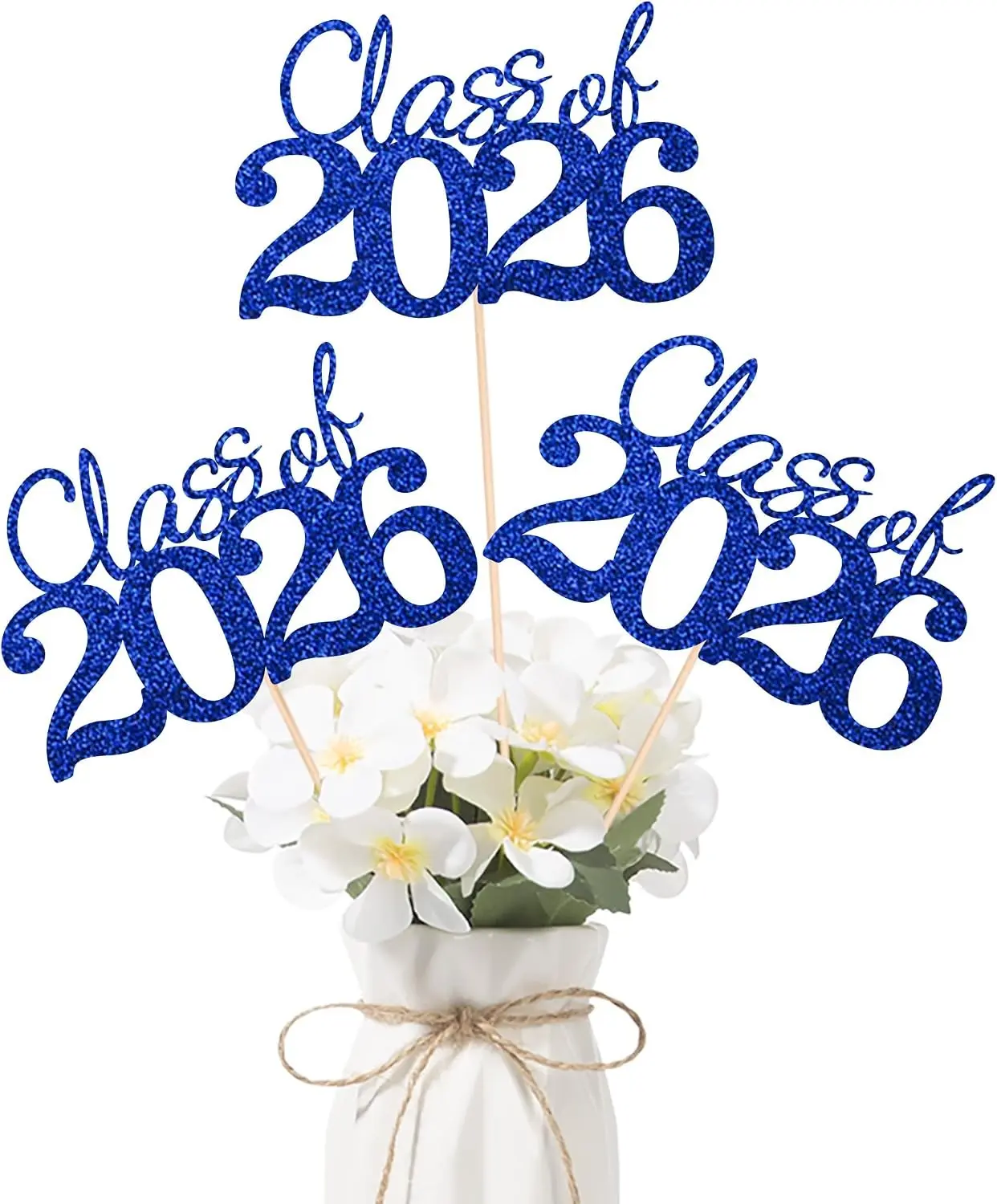 10 PCS Graduation Class Centerpieces Blue Class of 2026 Graduation Centerpieces, 2026 Graduation Centerpieces for Tables Cake Toppers