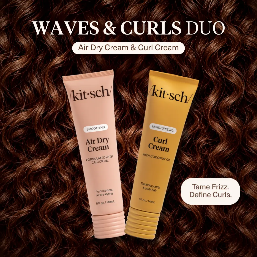 Kitsch Waves & Curls Duo | Air Dry Cream & Curl Cream | Tame Frizz, Define Curls & Hydrate Natural Texture