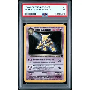 Dark Alakazam Holo PSA 1 2000 Pokemon Team Rocket #1 LOW POP