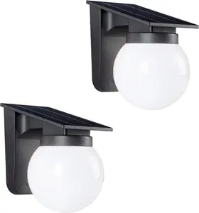 Solar Wall Lights Outdoor, 2 Pack, 3 Lighting Modes, IP65 Waterproof, Wireless Solar Powered LED Lights for Backyard, Garden, Fence, Patio, Front Door - Bright & Durable Outdoor Lighting