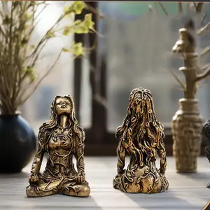 1pcs Goddess Statue, Gaia Statue, Mother Earth Statue, Moon Statue, Resin Witch Spirit Statue, Home Decoration Ornament Garden Decoration Exquisite Home Furnishings Gaia Decoration, Decorative Figurines
