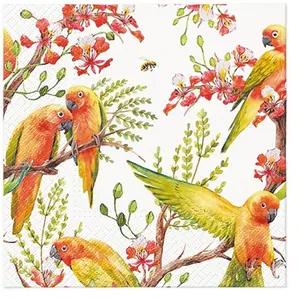 Animal Napkins Parrots Decoupage Art Craft Paper Luncheon Napkin #5215