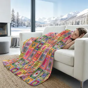 Ethnic Geometric Painted Summer Cooling Blanket, Q-MAX>0.3 Cool Touch Fabric, Breathable Sweat-wicking And Non-sticky, Ideal For Artistic Home Spaces