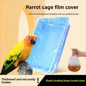 Disposable Bird Cage Liners Plastic Elastic Collar Pet Tray for Parrots Easy Clean Waste Collection Replacement