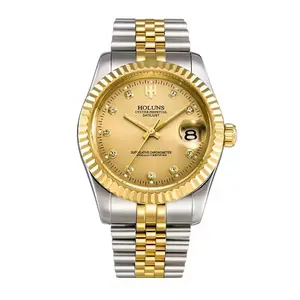 Holuns Men's Watch with Business Style High-End Temperament Mature & High Aesthetic Value Luminous Calendar Mechanical Watch Metal Band