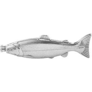 1 pc fish-shaped 5 oz pocket hip flask, steel bottle, party drinkware for outdoor use, silver