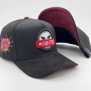 Beautiful Disaster Black/Red Angry Face Semi-Curved Cap
