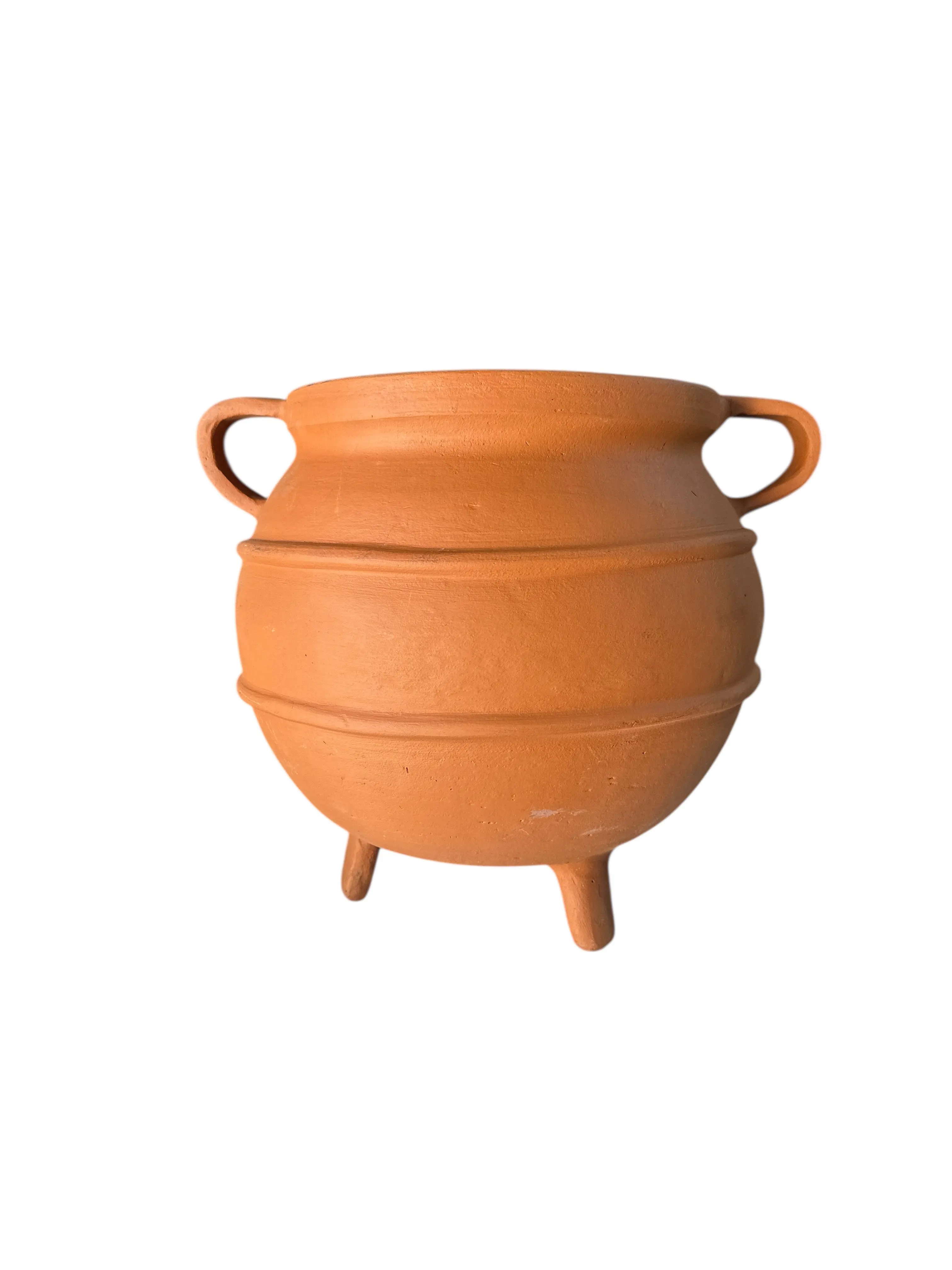 Clay Cauldron with 3 Legs 14"H x 12"W