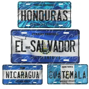 CENTROAMERICA License Plate - 12x6 Inches,NICARAGUA, EL SALVADOR Corrosion-Resistant Aluminum,  Flags, Limited Edition, Easy Installation Vehicle Truck