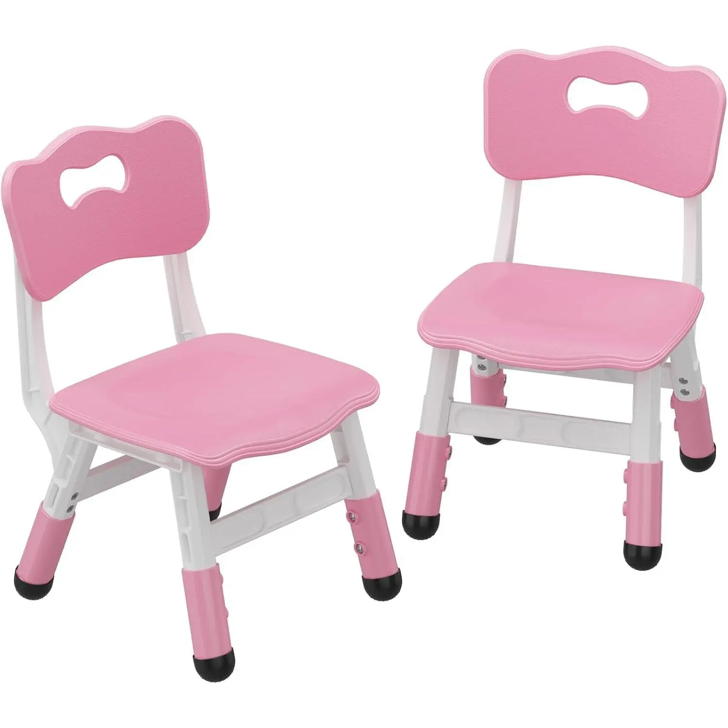 CPC Certified Kids Chairs Height Adjustable Toddler Chair with Backrest Heavy Duty 180lbs Stackable Children Study Chair with Handle Plastic Learning Chairs for Playroom Bedroom Nursery School Classroom Pink Set of 2 4