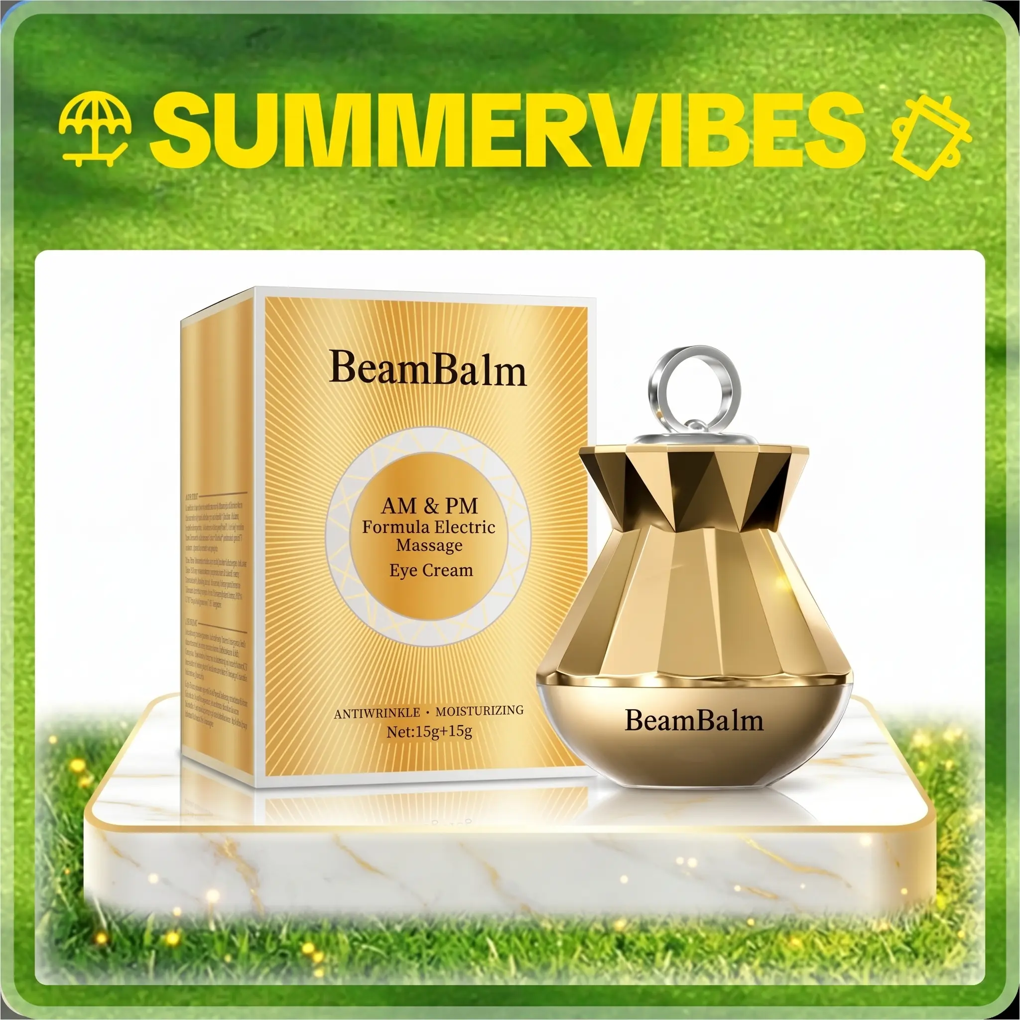 BEAMBALM Infrared Anti-Wrinkle Eye Cream - Daily Moisturizing, Firming Rejuvenating Skin Undereye Care with Puffy Eyes Solutions for Gentle, Delicate Skin, Under Eye Care, Hydrating Eye Treatments