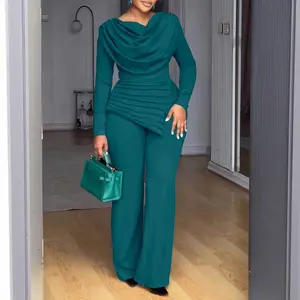 Cropped Top Flared Pants Fashion Casual Set