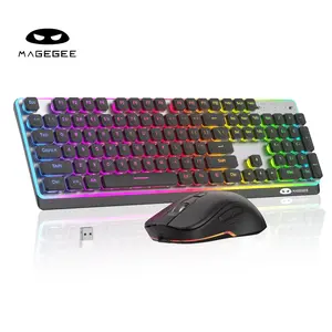 MAGEGEE TS97 wireless keyboard & mouse combo, RGB backlit, ABS shine-though keycaps, Silent Typing, Fully compatible with WIN/MacOs system for Gaming / Office.