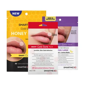 SMARTMED Cold Sore Patch Trio, 78 Hydrocolloid Patches with Honey & Lemon Balm - Gentle, Invisible Day & Night Cover for Every Stage, Natural Topical Lip Treatment for Sensitive Skin