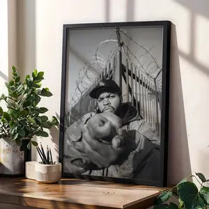Ice Cube Poster Print , 90s Rap Icon Wall Art, Black & White Hip Hop Decor, LA Street Culture Poster, High Quality Pop Culture Print Decoration Gifts