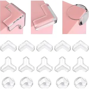 28 count Clear Corner Protector - L, T, Round Shape Corner Guards & Bumpers to Cover  Furniture & Table Edges for    Safety