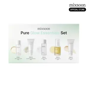 [mixsoon] All in One Pure Glow Essentials Set Bean Cleansing Oil 20ml Centella Cleansing Foam 20ml Centella Asiatica Toner 30ml Bean Essence 20ml Bean Cream 15ml Cleanse Kit Beauty Kit