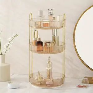 "Golden"1 Tier/2 Tier/ 3 Tier Rotating Makeup Organizer,Spinning Makeup Rack with 360° Rotation - Vanity Shelf for Lipsticks, Perfume & Skincare
