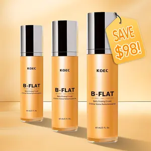 B-FLAT Belly Firming Cream for Women - Skin Tightening & Moisturizing Treatment with Shea Butter & Bentonite Clay - Smooths Look of Stretch Marks - Postpartum Body Care