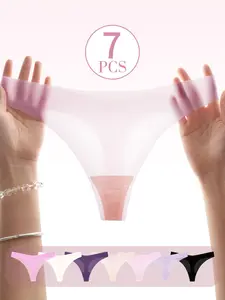 7Pack Women's Ultra-Thin Quick-Dry Thong Set, Breathable Comfort Design, Ideal for Daily Wear & Active Use, Durable Quality Fabric, Underwear, Panties