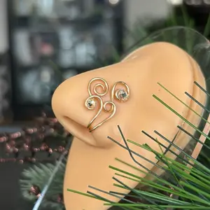 ELEGANCE Gold Nose Cuff - Non-Piercing Nose Jewelry for Women - Tarnish Resistant Copper Wire - Silver and Gold Coated Options - No Piercing Needed - Elegant and Versatile