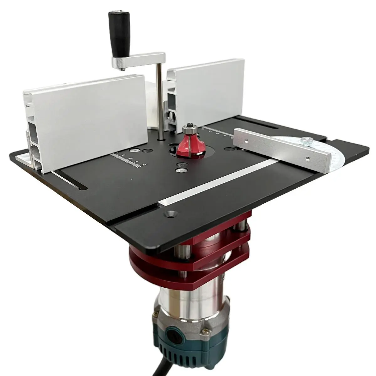 Router Lift Kit, Heavy Duty Aluminum Router Plate for 65mm Diameter Motors, Woodworking Router Table Workbench Trimmer Engraving Cutting Machine Power Tool Hardware
