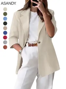 ASANDY Lightweight Linen-Blend Blazer - Breathable 3/4 Sleeve Jacket | Summer Office & Weekend Essential in 9+ Colors ASANDY Lightweight Linen-Blend Blazer - Breathable 3/4 Sleeve Jacket | Summer Office & Weekend Essential in 9+ Colors ASANDY Lightweight