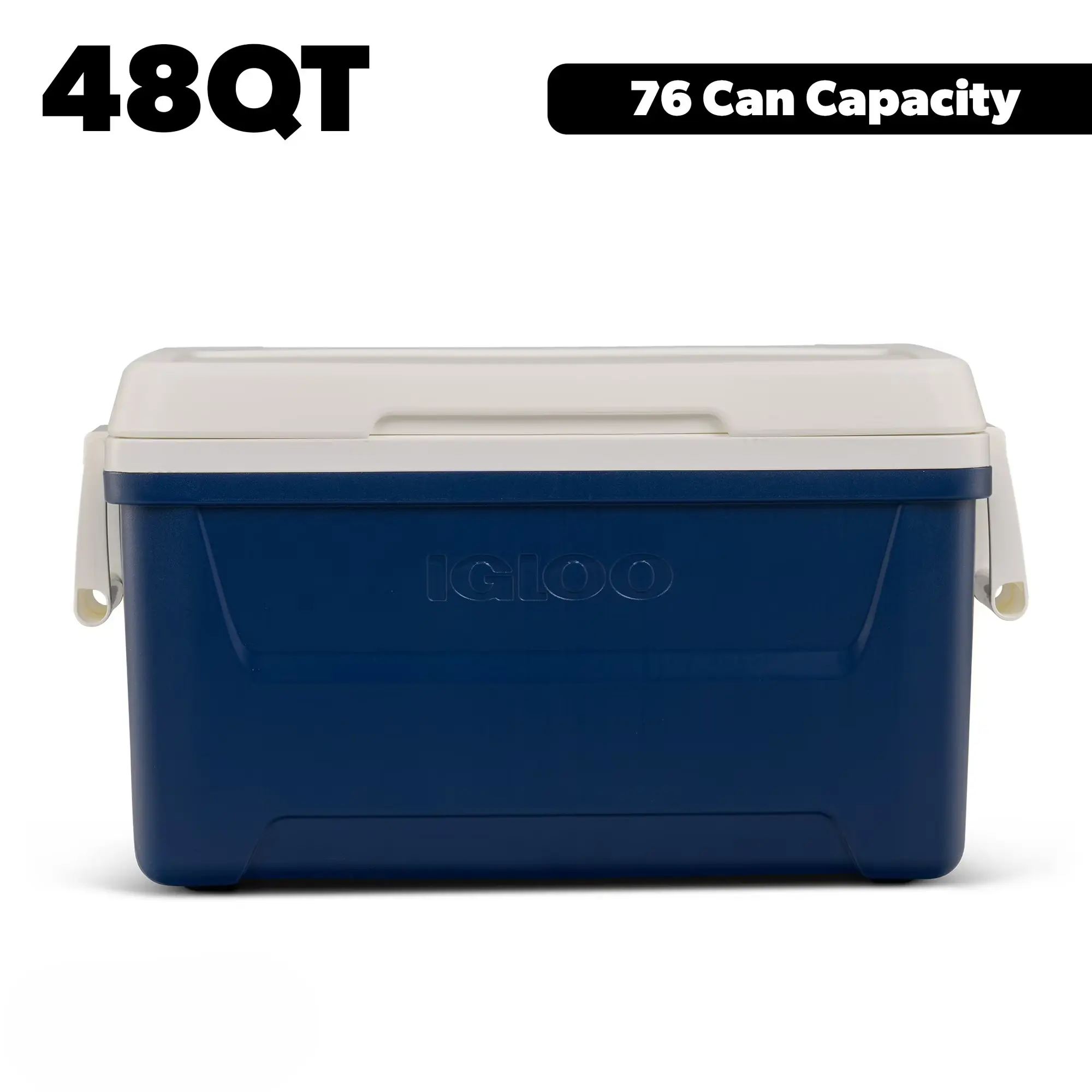 48 Qt Hard-Sided Cooler - 76-Can Outdoor Ice Chest for Camping, Hiking