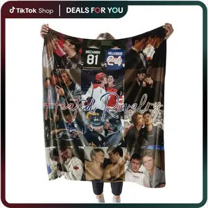 Heated Rivalry Hockey Romance Flannel Fleece Blanket – Shane Hollander & Ilya Rozanov Fandom Throw Cozy Bedding & Room Decor | Valentine Day