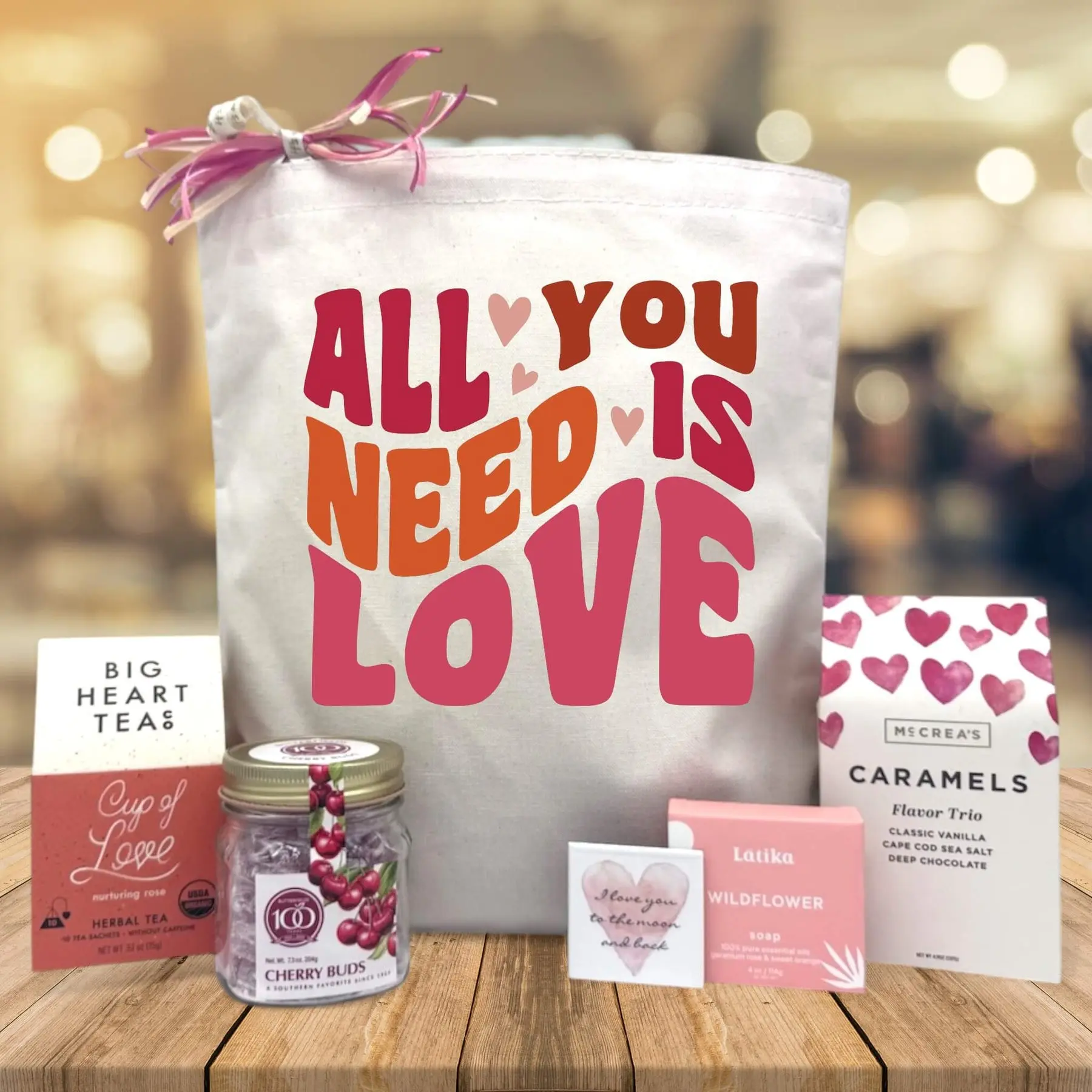 Itsonlynaturslgift All You Need is Love Valentine’s Day Gift Basket with Special Items & Heartfelt Message for Loved Ones