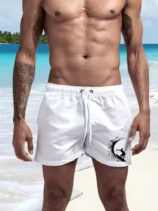 Men's Summer Beach Shorts, Casual Fitted Above the Knee, Moderate Fabric Thickness, Perfect for Sports & Leisure Activities