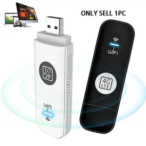 Car WiFi Adapter 4G LTE 150Mbps USB Modem Unlocked Portable Mobile Hotspot WiFi Router with SIM Card Slot Plug & Play Supports 10 Devices for PC Notebook Laptop TV Wireless Dongle Data SIM card not included