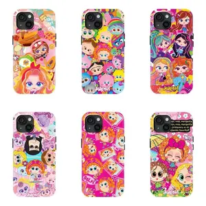 Distroller Cartoon Curly Hair Cute Girl Y2k Two-In-One Phone Case Durable, Shock Absorbing for iPhone17 16, 15, 14, 13, 12 11 Plus, Pro, Max, and Samsung S26-22 Perfect Birthday Gift for Friends