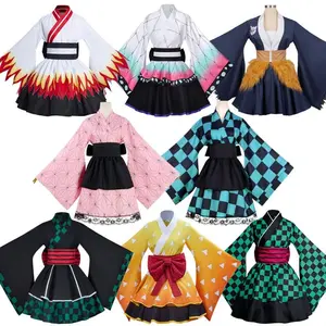 Japanese Anime Inosuke Kamado Nezuko Cosplay Costume Kochou Shinobu Halloween Maid Dress Outfit For Women Fancy Costume