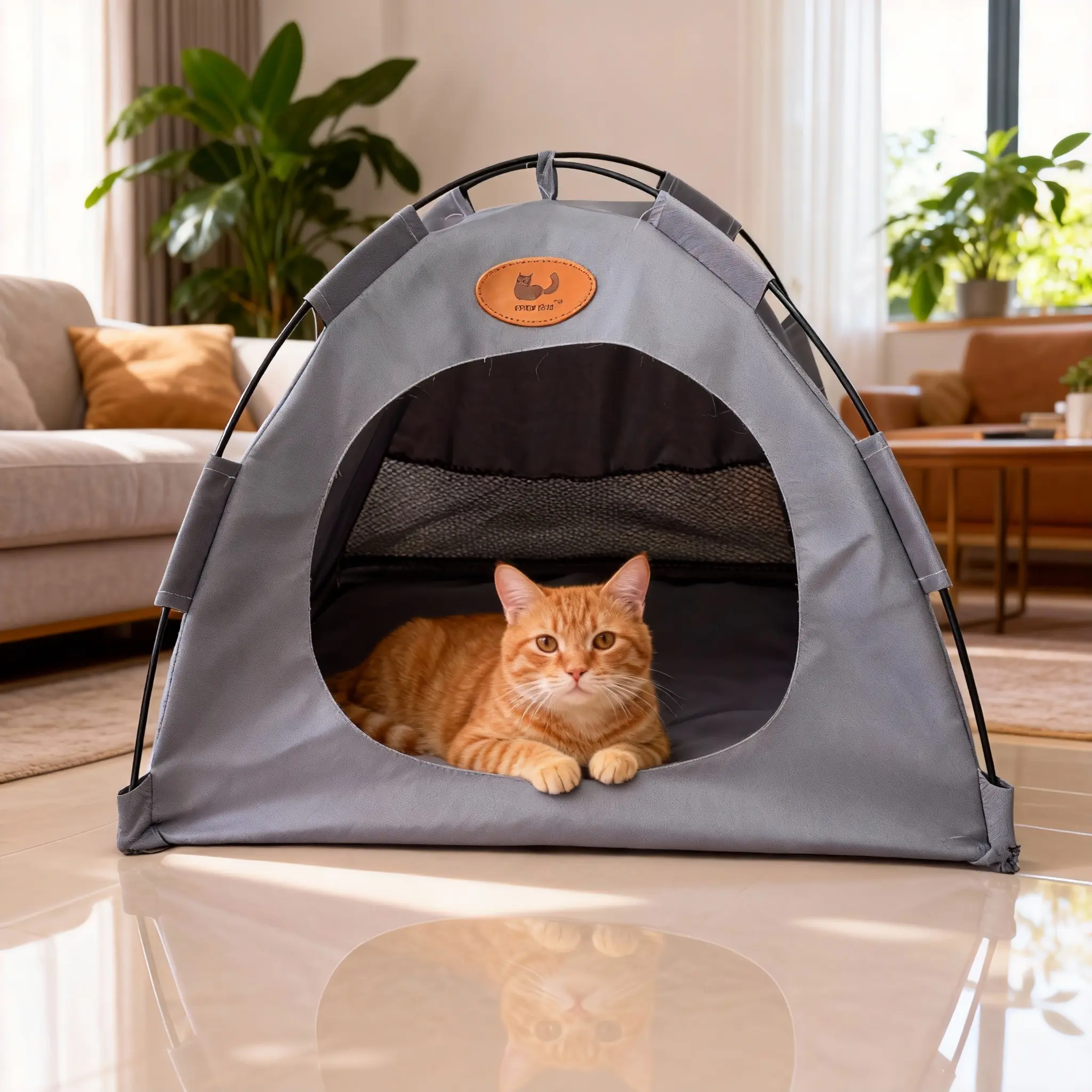 Foldable Pet Tent with Mat - Ideal for Outdoor Travel and Camping - Suitable for Cats and Dogs - Perfect Nest for Pets in All Seasons，Cozy Cat House Pet Nest
