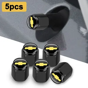 5pcs Chevrolet Silverado Impala Malibu Equinox Cruze Camaro Cavalier Blazer Spark Aveo Car Wheel Tire Valve Caps, Waterproof Tyre Stem Covers