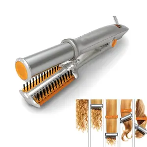 Automatic Curling Straightening Hair Styler, Auto Rotating Barrel + Flat‑Iron Combo, Ceramic Tourmaline Plates, Ionic Technology, Adjustable Temperature, LCD/LED Display, Anti‑Scald Safety, Dual Voltage Travel, Professional Salon Tool for All Hair Types