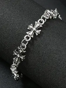 Cross Bracelet for Couples, Couple Bracelets, Fashionable Alloy Wristband, Vintage High-Quality Streetwear, Dark Style, Unisex Jewelry, Alloy Chain Bracelet