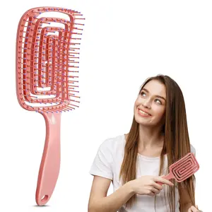 Vented Hair Brush for Blow Drying Pink Hair Detangler Ergonomic Lightweight Convenient Size All Curl Types Wigs Home Travel Quick Styling