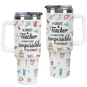 Teacher Appreciation Gift, Teachers Day Tumbler 40 Oz, Teachers Day Gifts For Women, Cute Tumbler With Handle, Birthday Gifts For Women, Tumblers Cup, Teacher Tumblers Cup, Kitchen Drinkware