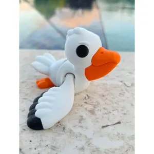 Articulated Pelican Fidget Toy– Cute 3D Printed Ocean Bird Desk Buddy
