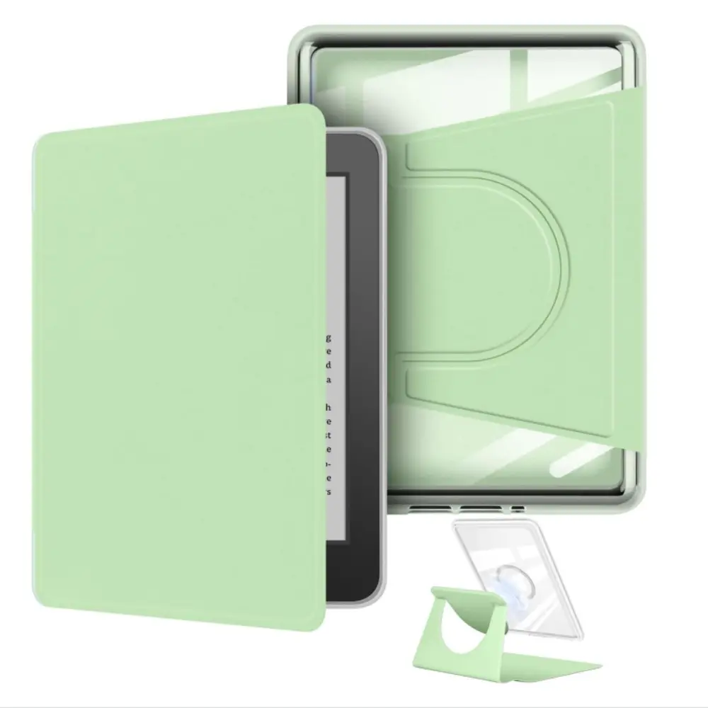 360° Rotating Acrylic Protective Case for Kindle Colorsoft Signature Edition & Paperwhite 12th Gen, Magnetic Detachable Stand, Transparent Back, Auto Sleep/wake, Durable