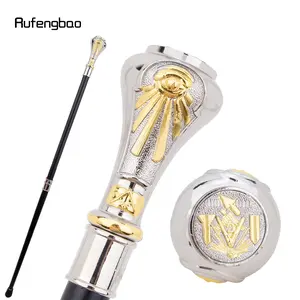 Golden White Freemasonry Freemasons VG Totem Walking Cane Fashion Walking Stick Gentleman Crosier Knob Walking Stick 93cm Hiking Stick Pole