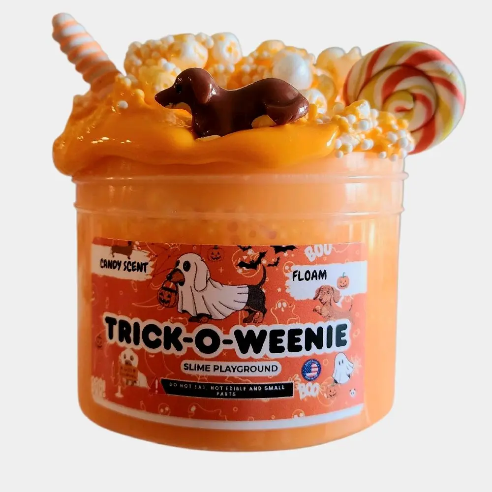 Trick-O-Weenie Slime - 8 oz Slime + Surprise Squishy - Sensory -ASMR - Halloween - Weiner Dog