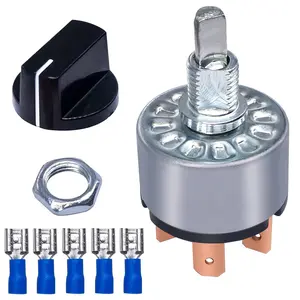 Taiss Rotary Switch 4 Position 3 Speed Fan Switch 12A 250V/16A 125V Metal Fan Heater Speed Selector Switch with Knob and Terminals F-040 Taiss
