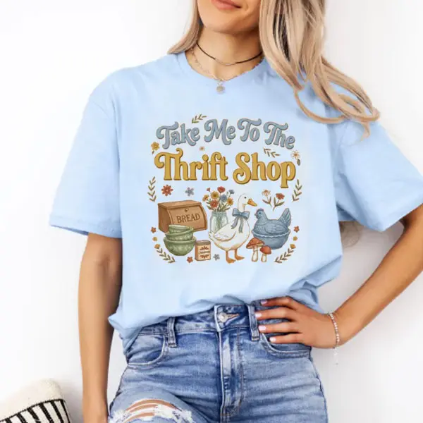 Take Me To The Thrift Shop Unisex T-Shirt Vintage Reseller Gift, Thrifting Shirt