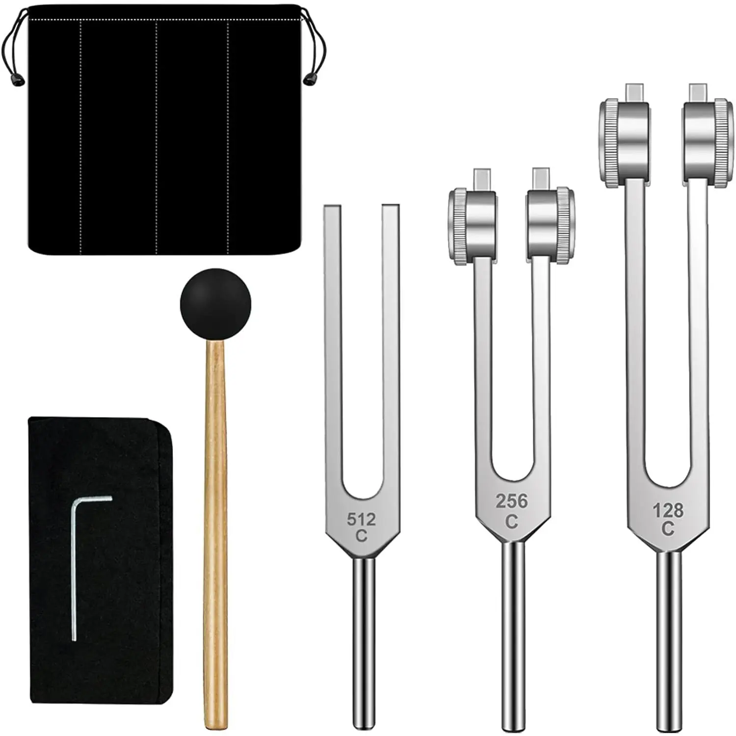 Tuning Forks Set- 128 Hz, 256 Hz, 512 Hz, Tuning Forks  for , Chakra, Sound , Keep , Mind and Spirit in  Harmony
