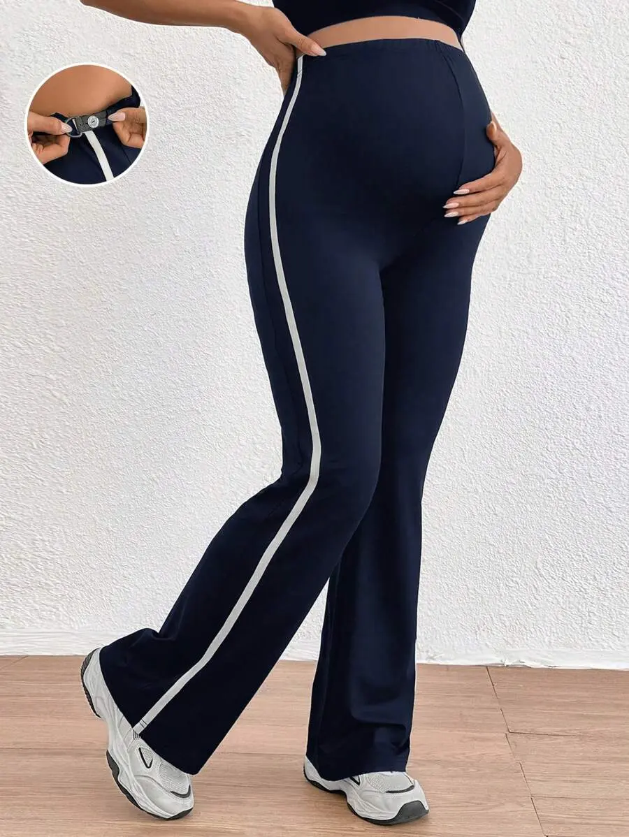 NOGN Maternity High Waist Adjustable Knitted Flare Leggings World Cup Fall