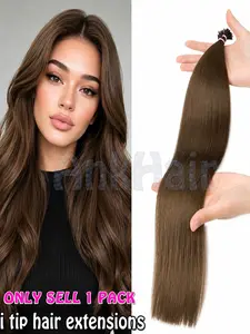 I Tip Hair Extension Silk Straight, Real Human Hair Extensions for Women, 50g, Adds Volume, Ideal for Daily Use, Holidays, Weddings